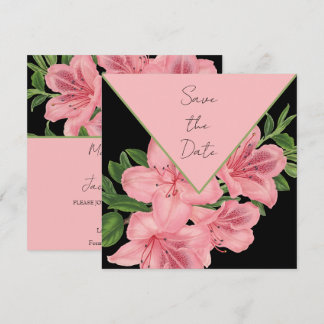 Save The Date Hibiscus Rose Chic Enregistrer La Date