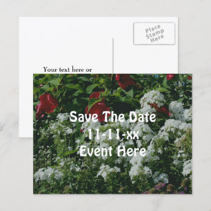 Save The Date Hibiskus Phlox Blumen Garten Ankündigungspostkarte