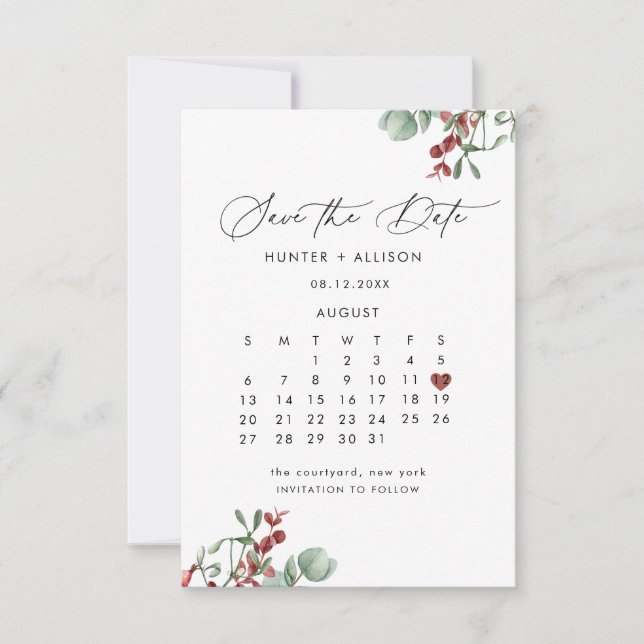 Save The Date Hiver Enregistrer la date (Devant)