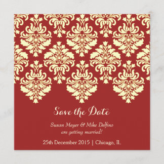Save the Date Hochzeit Einladende Karte roten Dama