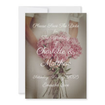 Save the Date Hochzeit Einladung Bride Peonies