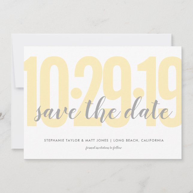 Save the Date, Hochzeit, gelb Save The Date (Vorderseite)