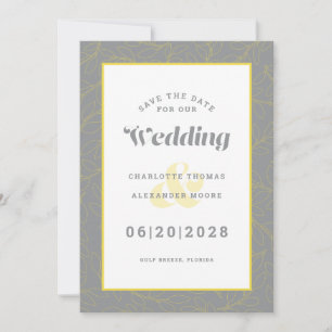 Save the Date Hochzeit Gelbes Grau Modernes Must