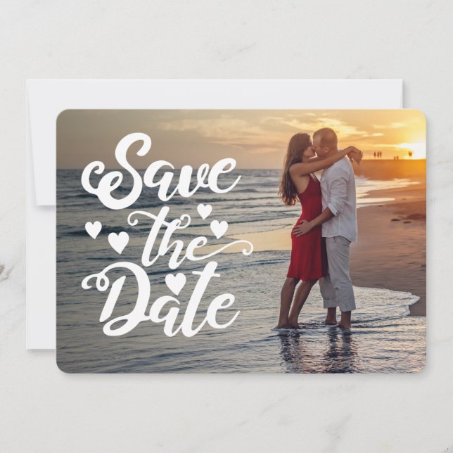 Save the Date Hochzeit | Handgeschriebene Skriptsc Einladung (Vorderseite)