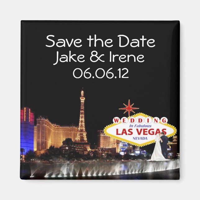 Save the Date Hochzeit in Las Vegas Magnet (Vorne)