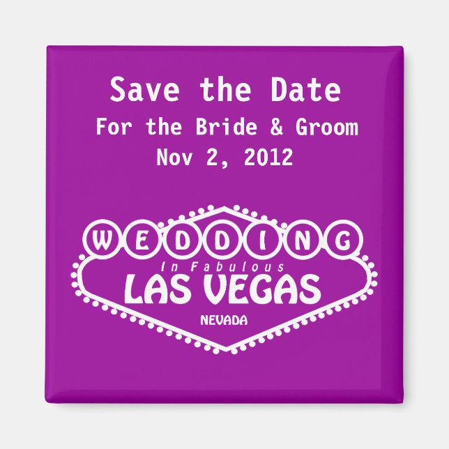 Save the Date Hochzeit in Las Vegas Magnet (Vorne)