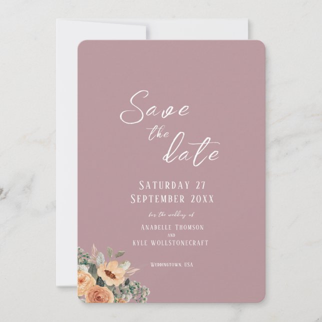 Save the Date - Hochzeit in Rosa (Vorderseite)