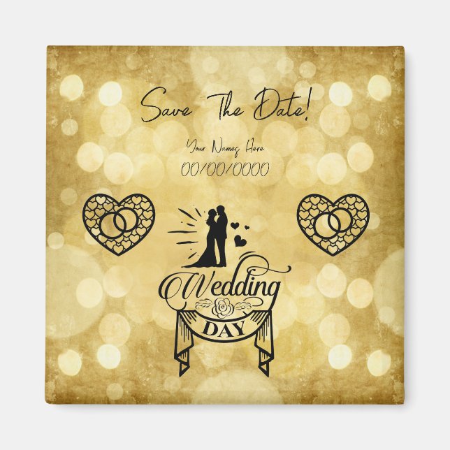 Save The Date! Hochzeit Magnet (Vorne)