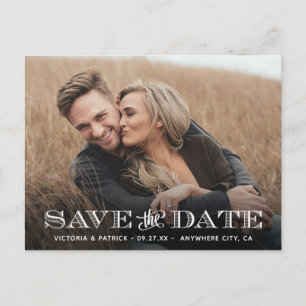 Save the Date Hochzeit moderner Typografie-Fotos Ankündigungspostkarte