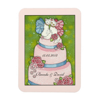 Save the Date Hochzeit Niedlich Cat Cake Topper Ma Magnet
