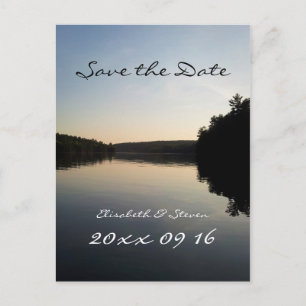 Save the Date Hochzeit Postkartensee bei Sonnenunt Ankündigungspostkarte
