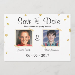 Save the Date Hochzeit Rustikales Chalkboard Gold  Einladung