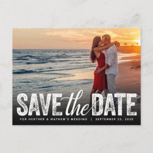 Save the Date Hochzeit von Not leidender Script-Fo Postkarte