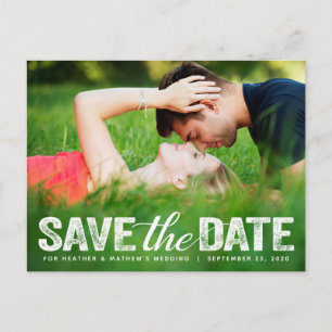 Save the Date Hochzeit von Not leidender Script-Fo Postkarte