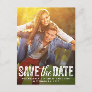 Save the Date Hochzeit von Not leidender Script-Fo Postkarte