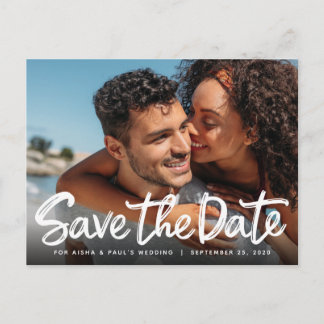Save the Date Hochzeithandgeschriebene Script-Foto Postkarte