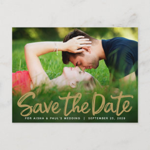 Save the Date Hochzeithandgeschriebene Script-Foto Postkarte