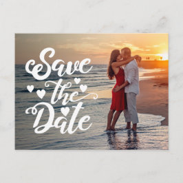 Save the Date Hochzeithandgeschriebenes Skript-Fot Postkarte