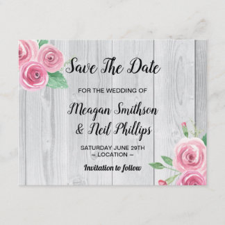 Save the Date Hochzeitkarte Blume Rosa Rosen