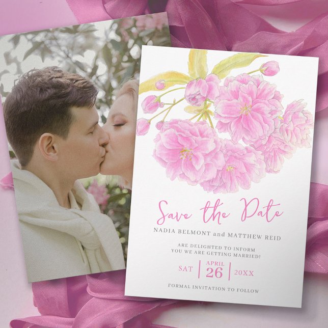 Save the Date Hochzeitrosa Blüte (Von Creator hochgeladen)