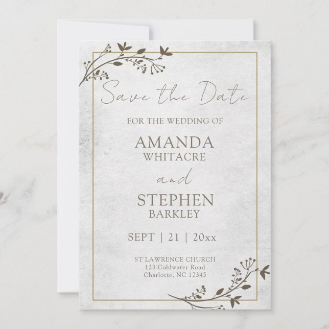 Save the Date Hochzeitsankündigung Einladung (Vorderseite)