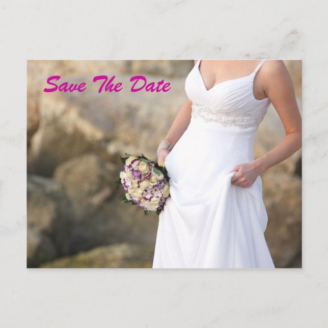 Save-the-Date-Hochzeitsdusche-Postkarte Ankündigungspostkarte (Vorderseite)