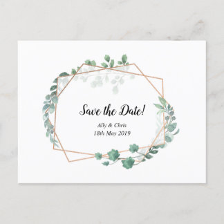 Save the Date Hochzeitseinladung florale Postkarte