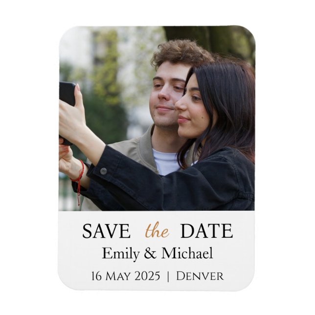 Save the Date Hochzeitseinladung Foto Magnet (Vertikal)