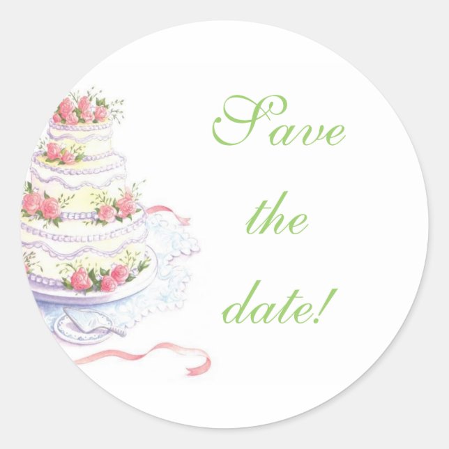 Save the Date Hochzeitsfeiern Siegel Runder Aufkleber (Vorderseite)