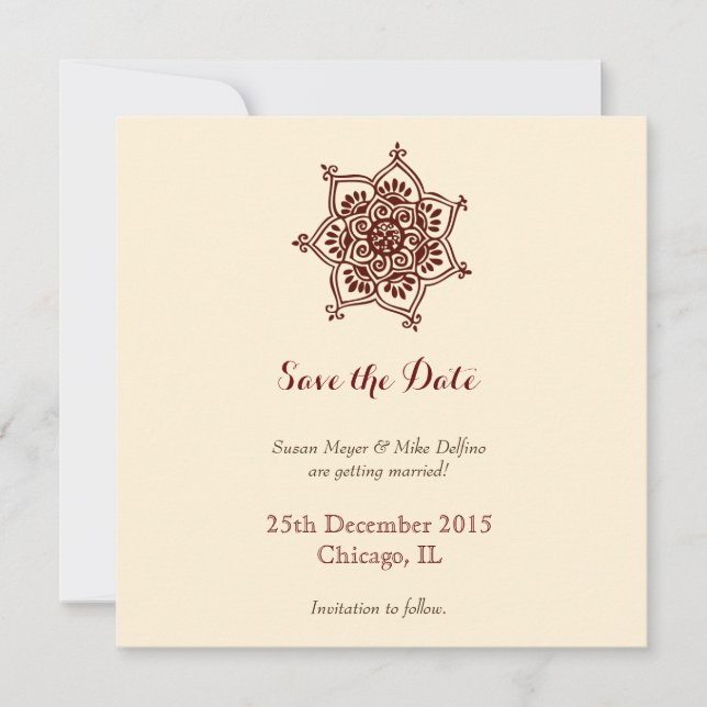 Save the Date Hochzeitskarte braun weiß Einladung (Vorderseite)