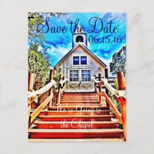 Save the Date Hochzeitskarte zur Kapelle Ankündigungspostkarte