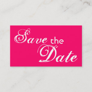 Save the Date Hochzeitskarten in rosa Farbe Visitenkarte