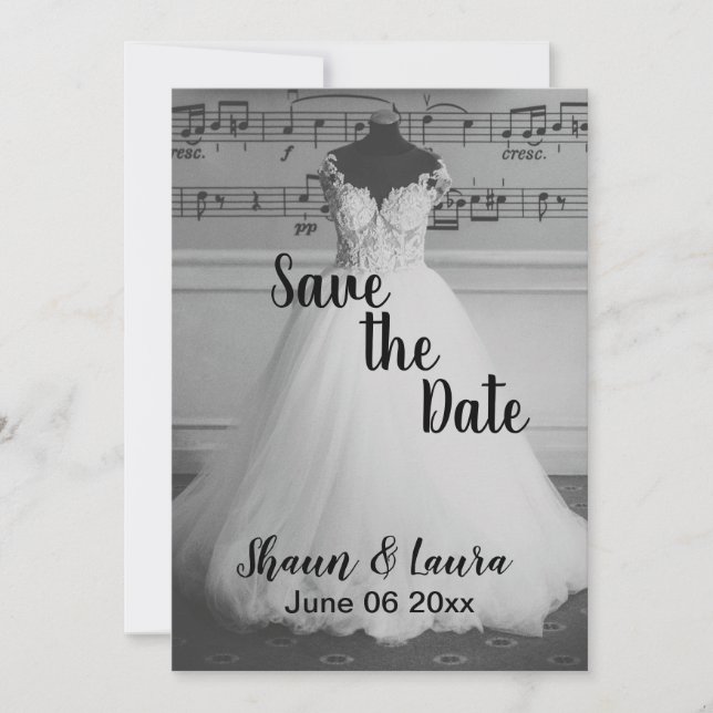 Save the Date Hochzeitskleid (Vorderseite)