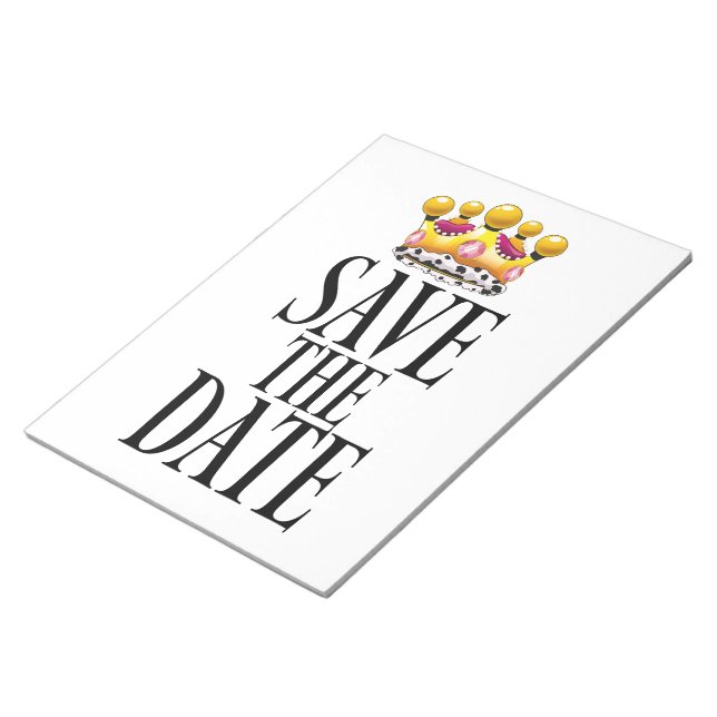Save the Date Hochzeitskrone Notizblock (angewinkelt)