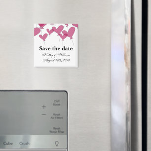 Save the Date Hochzeitsmagnet   Rote Herzblasen Magnet