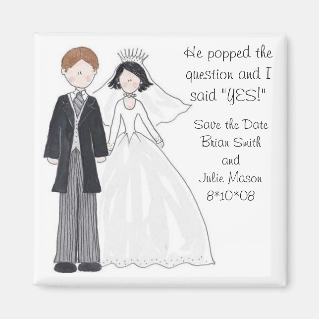 Save the Date Hochzeitsmagnete Magnet (Vorne)