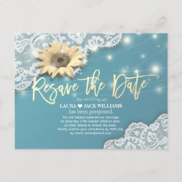 Save the Date Hochzeitsoffensive Sonnenblumen Ankündigungspostkarte