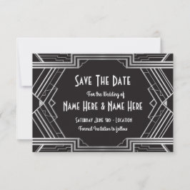Save the Date Hochzeitsparty Zwanziger Silber der