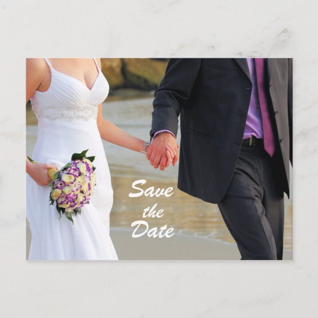 Save the Date Hochzeitspostkarte Ankündigungspostkarte (Vorderseite)