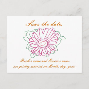 Save the Date, Hochzeitspostkarten, Fuchsia-Disy Ankündigungspostkarte