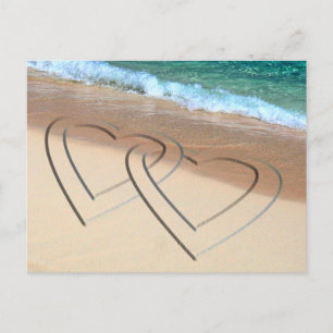 Save the Date Hochzeitspostkarten Herz Sands Beach Ankündigungspostkarte