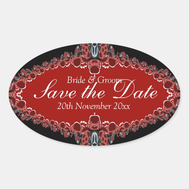 Save the Date Hochzeitsticker für Digitalfotografi Ovaler Aufkleber (Vorderseite)