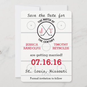 Save The Date Hockey Amour Sauvegarder la Date