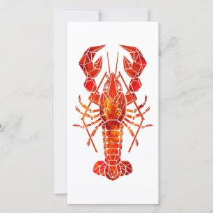 Save The Date Homard polygonal rouge
