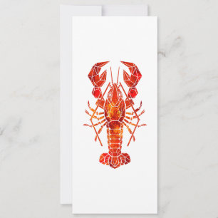 Save The Date Homard polygonal rouge