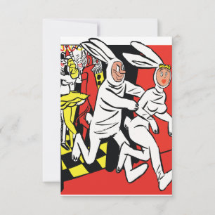 Save The Date Homme poursuivant une femme, Bal masqué, Lapins