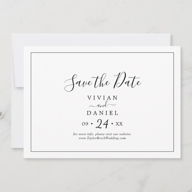 Save The Date Horizontal minimaliste (Devant)