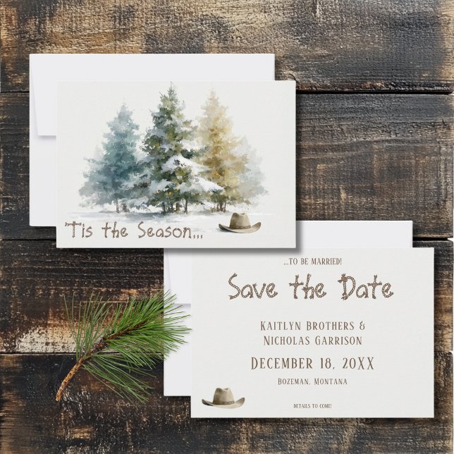 Save The Date Howdy Western Rustic Watercolor (Créateur téléchargé)