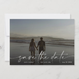 Save The Date Huile d'argent blanc gris moderne photo Ultime