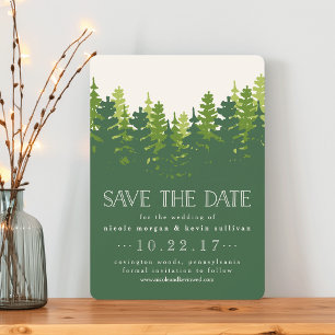 Save The Date Hunter Green Pine Forest Sauvez la date